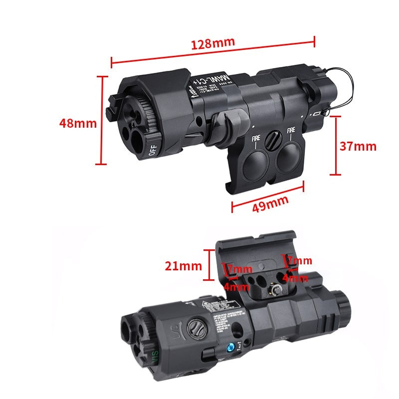 WADSN Tactical MAWL-C1Metal *Upgraded* Aiming LED, Red/Green/Blue Laser, IR Illumination for Airsoft