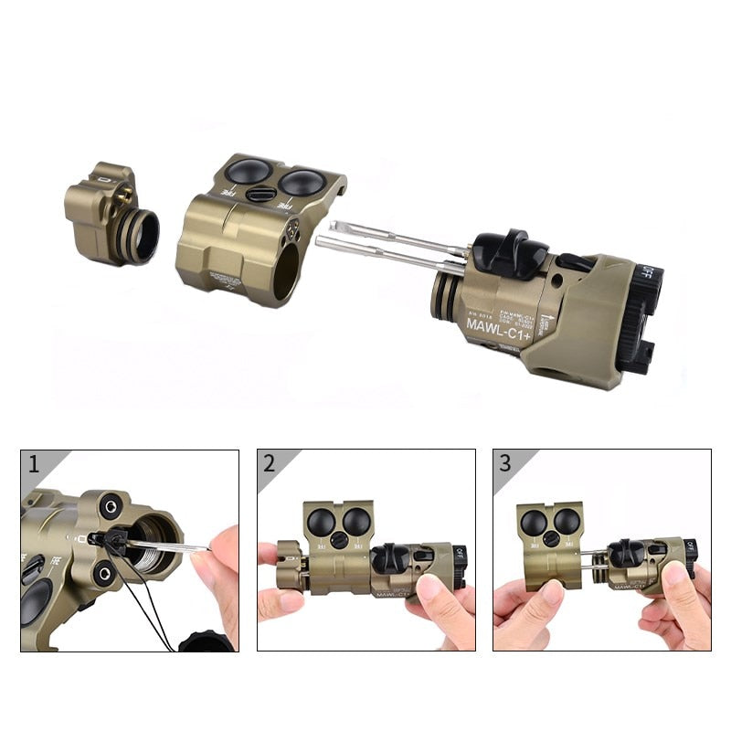WADSN Tactical MAWL-C1Metal *Upgraded* Aiming LED, Red/Green/Blue Laser, IR Illumination for Airsoft