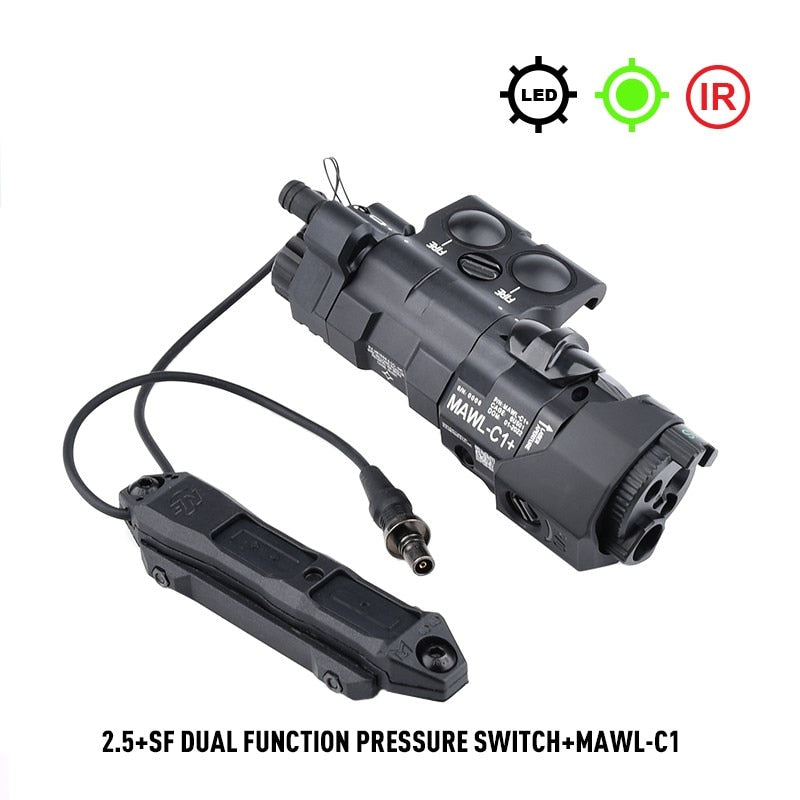 WADSN Tactical MAWL-C1Metal *Upgraded* Aiming LED, Red/Green/Blue Laser, IR Illumination for Airsoft