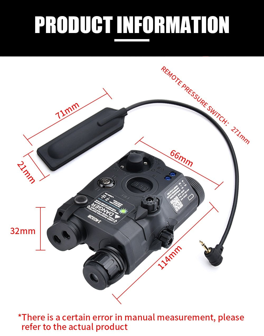 WADSN Tactical PEQ15 IR Illuminator, Flashlight, Green/Red Dot Laser