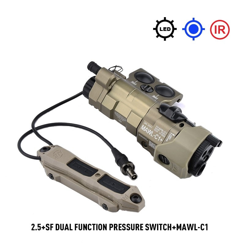 WADSN Tactical MAWL-C1Metal *Upgraded* Aiming LED, Red/Green/Blue Laser, IR Illumination for Airsoft