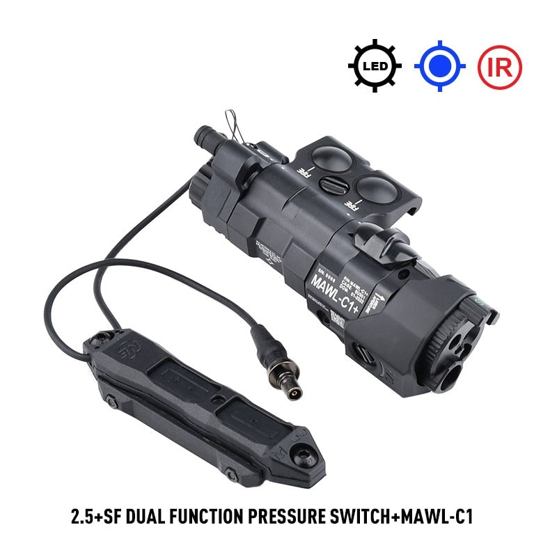 WADSN Tactical MAWL-C1Metal *Upgraded* Aiming LED, Red/Green/Blue Laser, IR Illumination for Airsoft