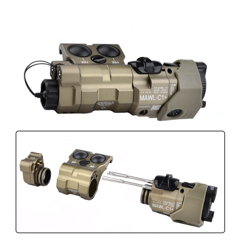 WADSN Tactical MAWL-C1Metal *Upgraded* Aiming LED, Red/Green/Blue Laser, IR Illumination for Airsoft