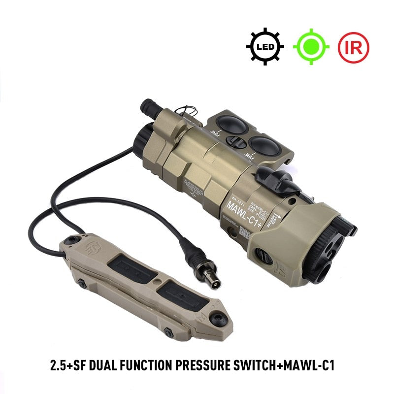 WADSN Tactical MAWL-C1Metal *Upgraded* Aiming LED, Red/Green/Blue Laser, IR Illumination for Airsoft