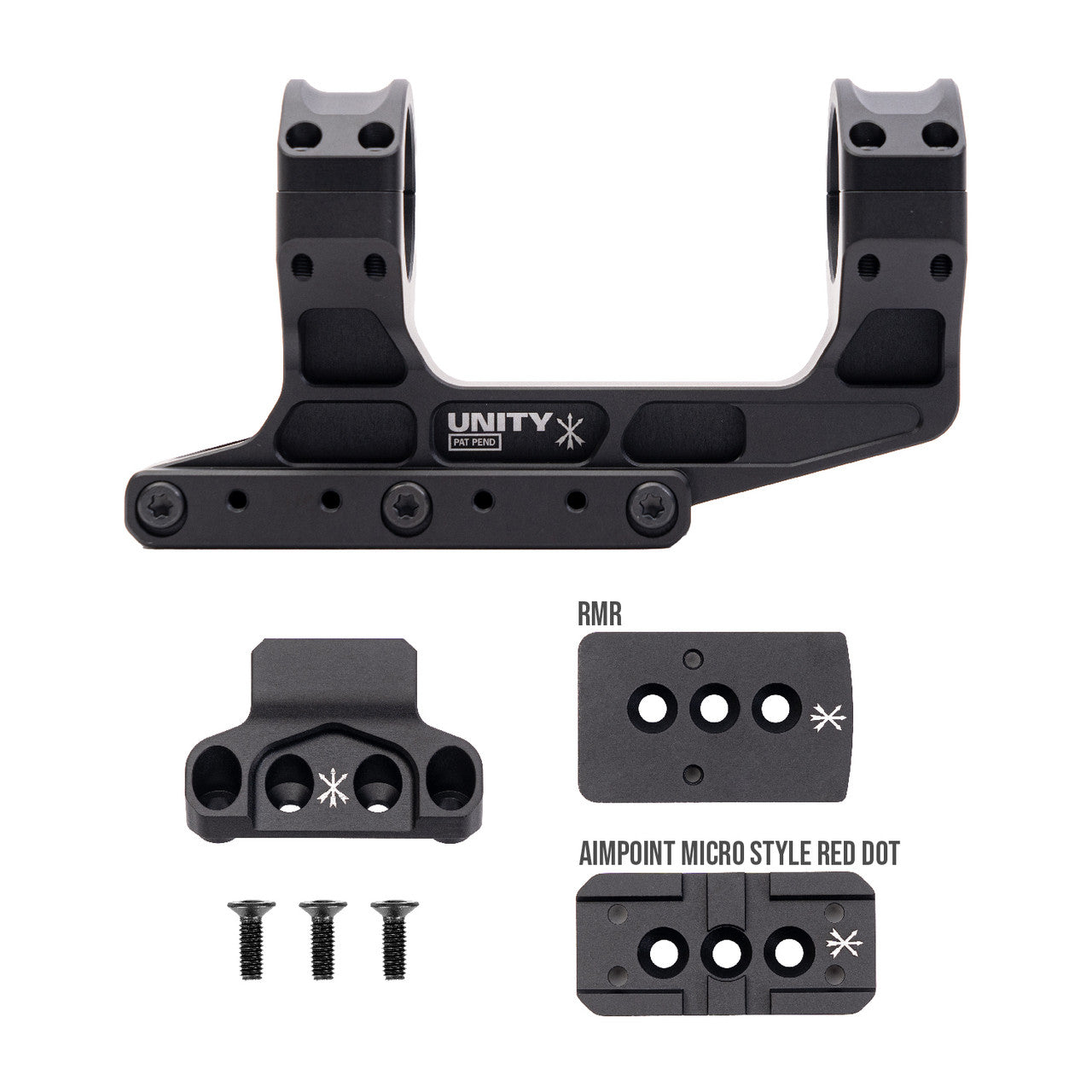 PTS UNITY TACTICAL FAST LPVO OPTICS MOUNT SET (w/RMR AND AIMPOINT RDS ...
